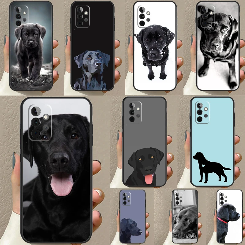 Funda negra para perro Labrador, carcasa para Samsung A12, A22, A32, A42, A52, A72, A14, A24, A34, A54, A50, A51, A71, A13, A33, A53