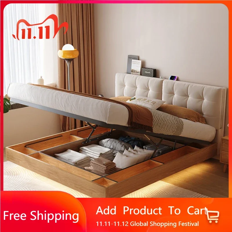 

Винтажная деревянная двуспальная кровать для взрослых, современная роскошная кровать в стиле лофт для девочек Letto Entertainment Muebles Para El Hogar, мебель для дома