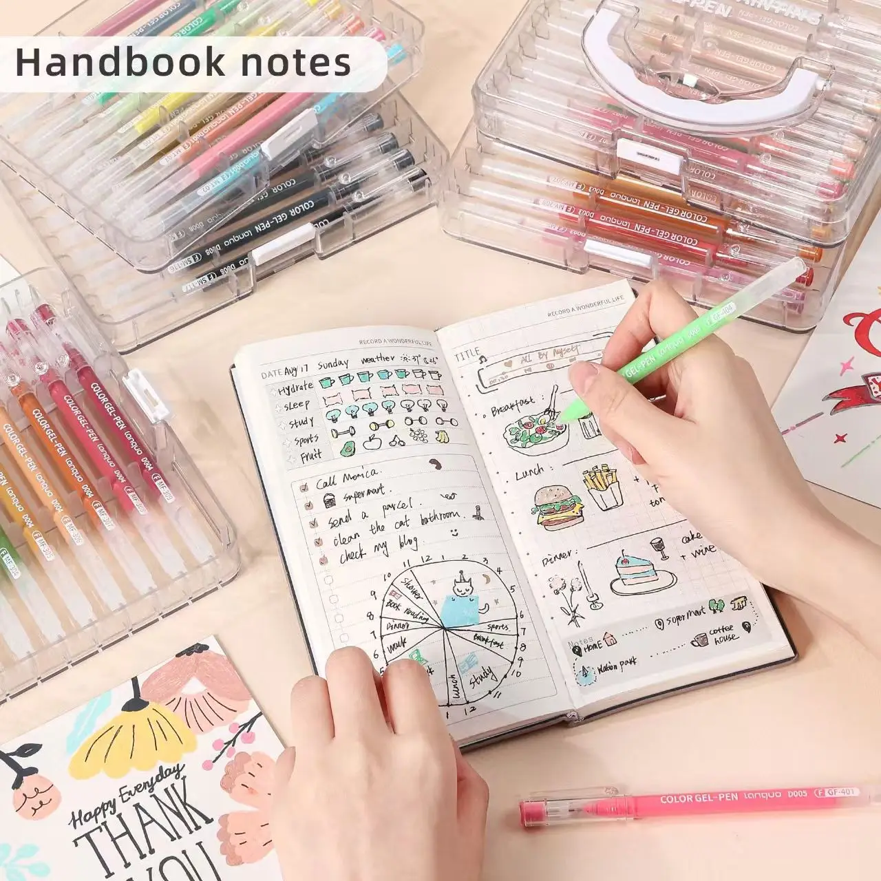 168 Colors LanGuo Neutral Pen Multi-Color Handaccount Pen Color Gel Pen Students Writing Painting Drawing Marker Stationery