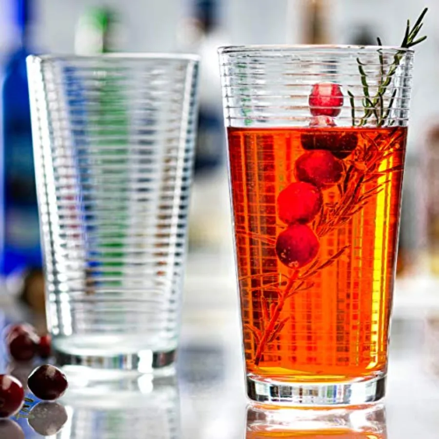 

Attractive Drinking Glasses, [Set of 10] Durable Glass Cups, Highball Glasses for Water, Juice, Cocktails, Beer and Wine, Heavy