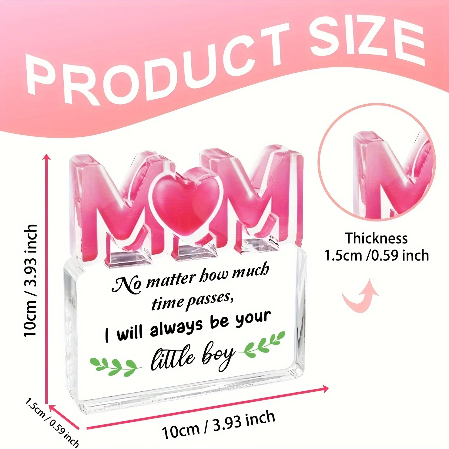 Mom Birthday Gifts, Mom Acrylic Keepsake, Idea Gifts for Mom, Gifts for Mom Acrylic Plaque Engraved with Touching Words