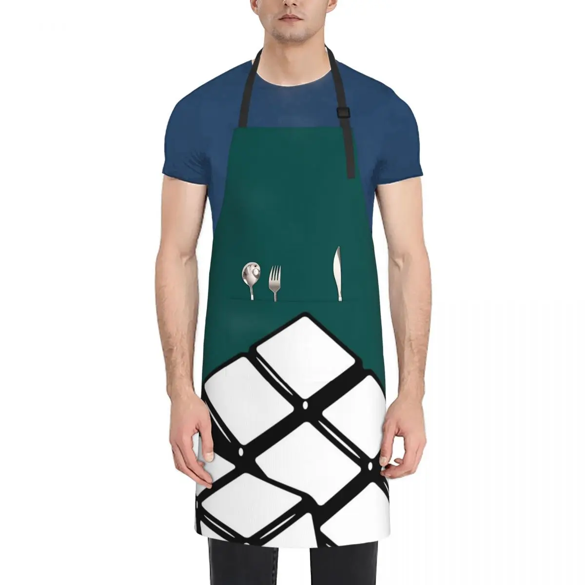 

Magic Cube Black and White Apron Kitchen Novel Kitchen Accessories Home and kitchen products Apron