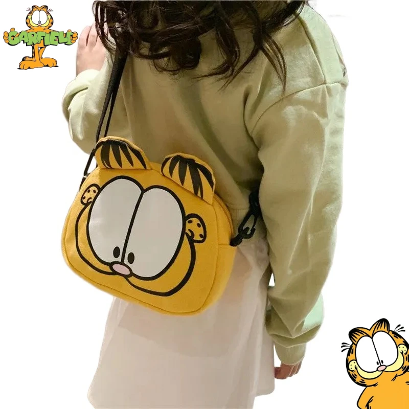 

Garfield cartoon cute student canvas coin storage bag kawaii home outdoor portable single-shoulder crossbody bag wholesale