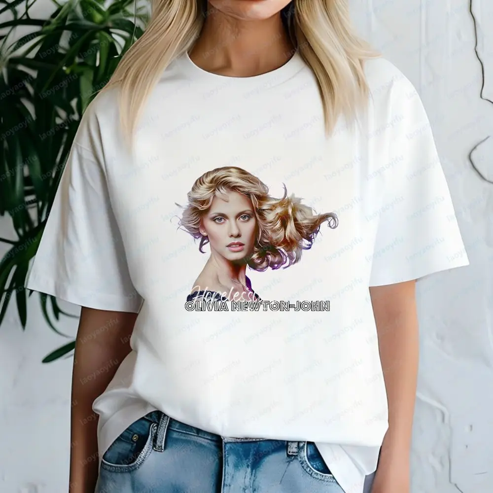 Olivia Newton-John - Классическая универсальная футболка с короткими рукавами для мужчин и женщин в стиле Casual Fashion Fun Crazy Neutral