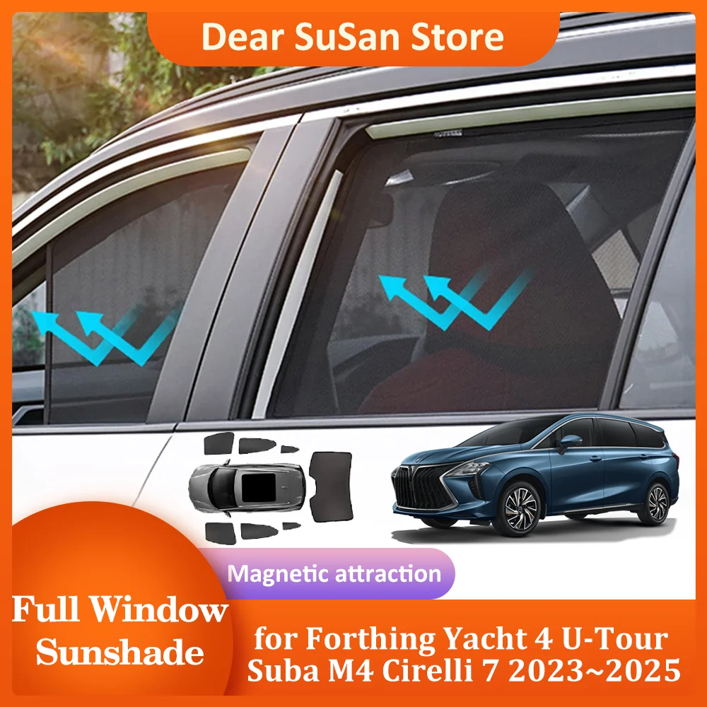 

Full Magnetic Sunshade for Forthing Yacht 4 U-Tour Suba M4 Cirelli 7 2023~2025 Windshield Curtain Sun Visor Window Accessories