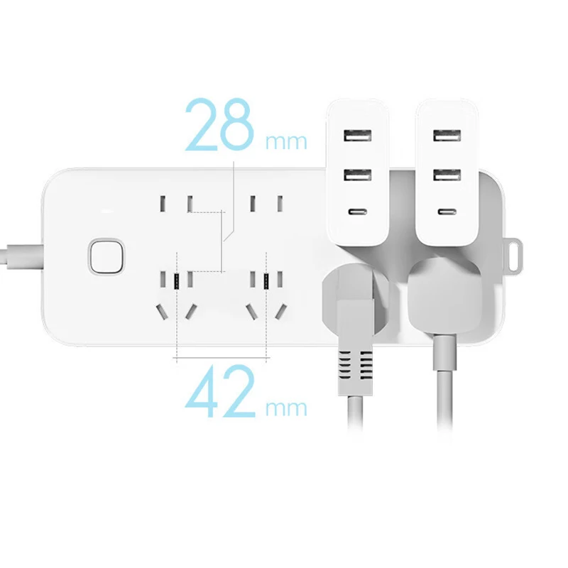 Xiaomi Power Strip Original AU Plug 1.8m 3m Extension Cord 8 Large Spacing Sockets Mi Home Socket for 2 Pin US Plug Adapter