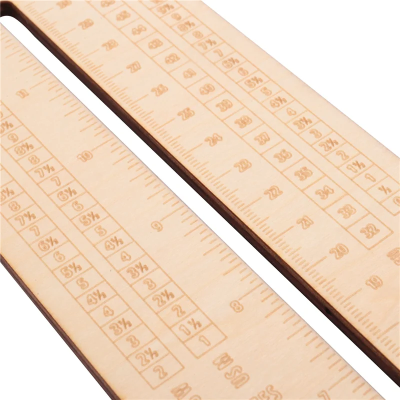 Wooden Sock Blockers For Knitting Needle Gauge Crochet Size Measurement Ruler Weaving Tool Needle Measuring Tool 32 X 8 X 0.5Cm-