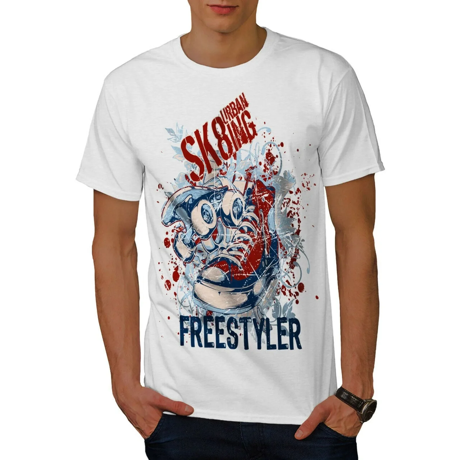 Urban Freestyler Skateboard Skate Shoes Graphic Printed Mens T-Shirt. Summer Cotton Short Sleeve O-Neck Unisex T Shirt New S-3XL