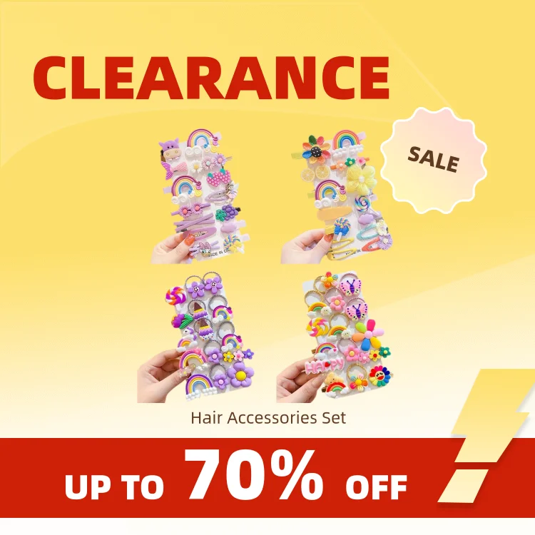 Clearance_14Pcs Baby Girl Barrettes Bangs Hairpins Kids Hair Accessories Cartoon Baby Hair Clip Set Flower Fruit_Continuous upda