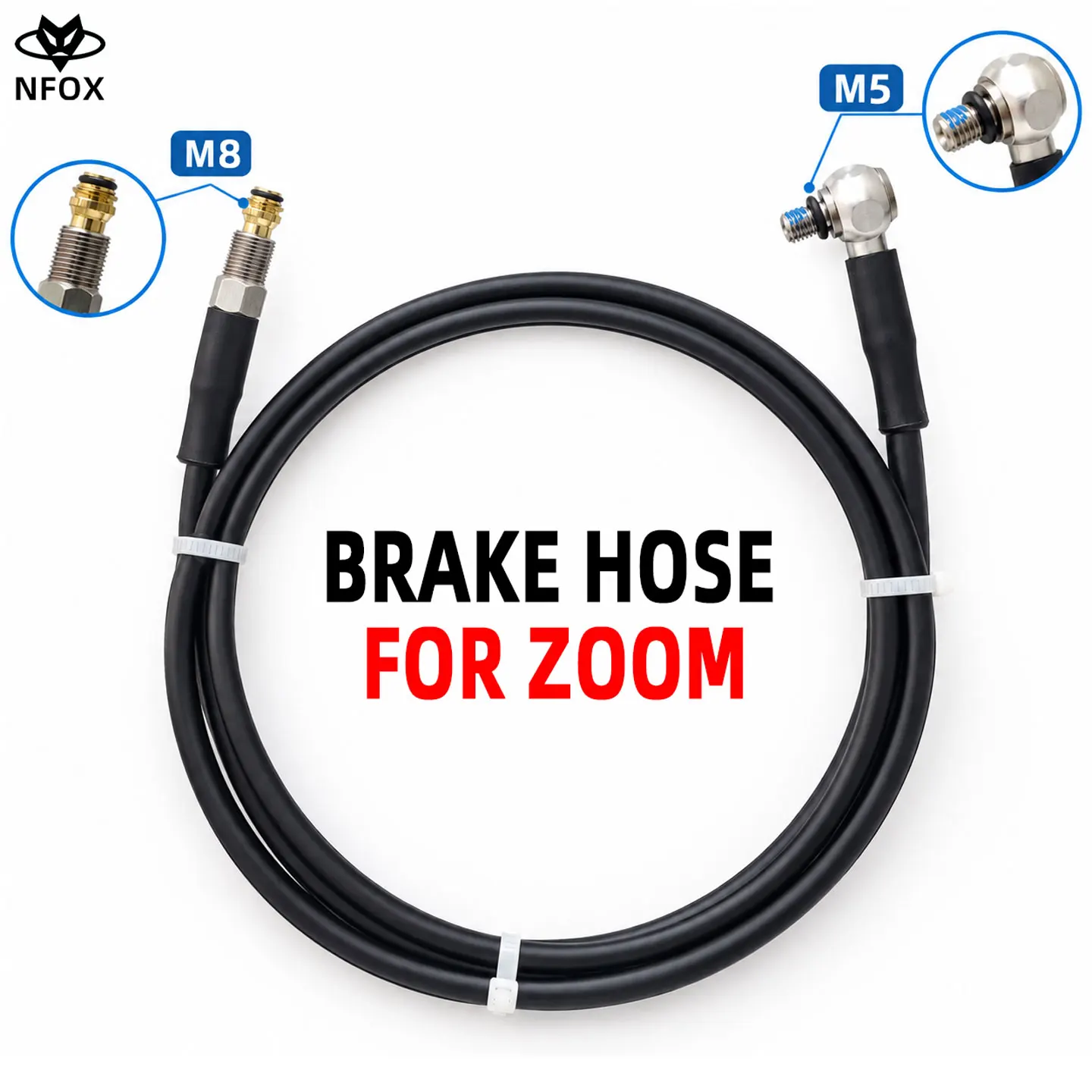 NFOX Brake Oil Pipe M8 Countersunk Hole with M5 Rotary Joint Suitable for Electric Scooters Bicycles ZOOM Hydraulic Disc Brakes