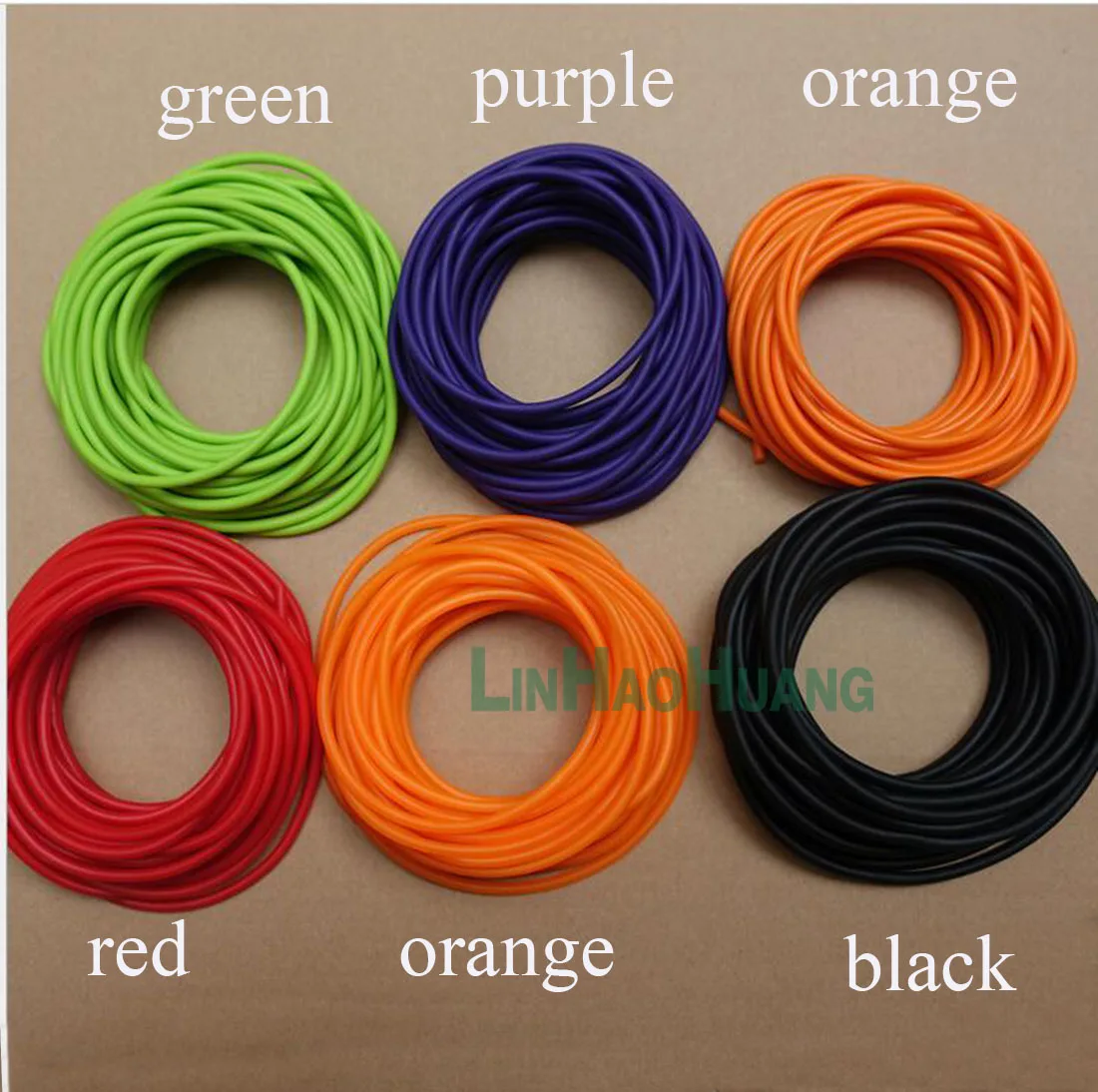 10M /Lot  Size 3060 Orange/Black/Red/Green Natural Rubber Band Latex Tube Pull Rope The Latex Tubes Tourniquet Rope Elastic Rope