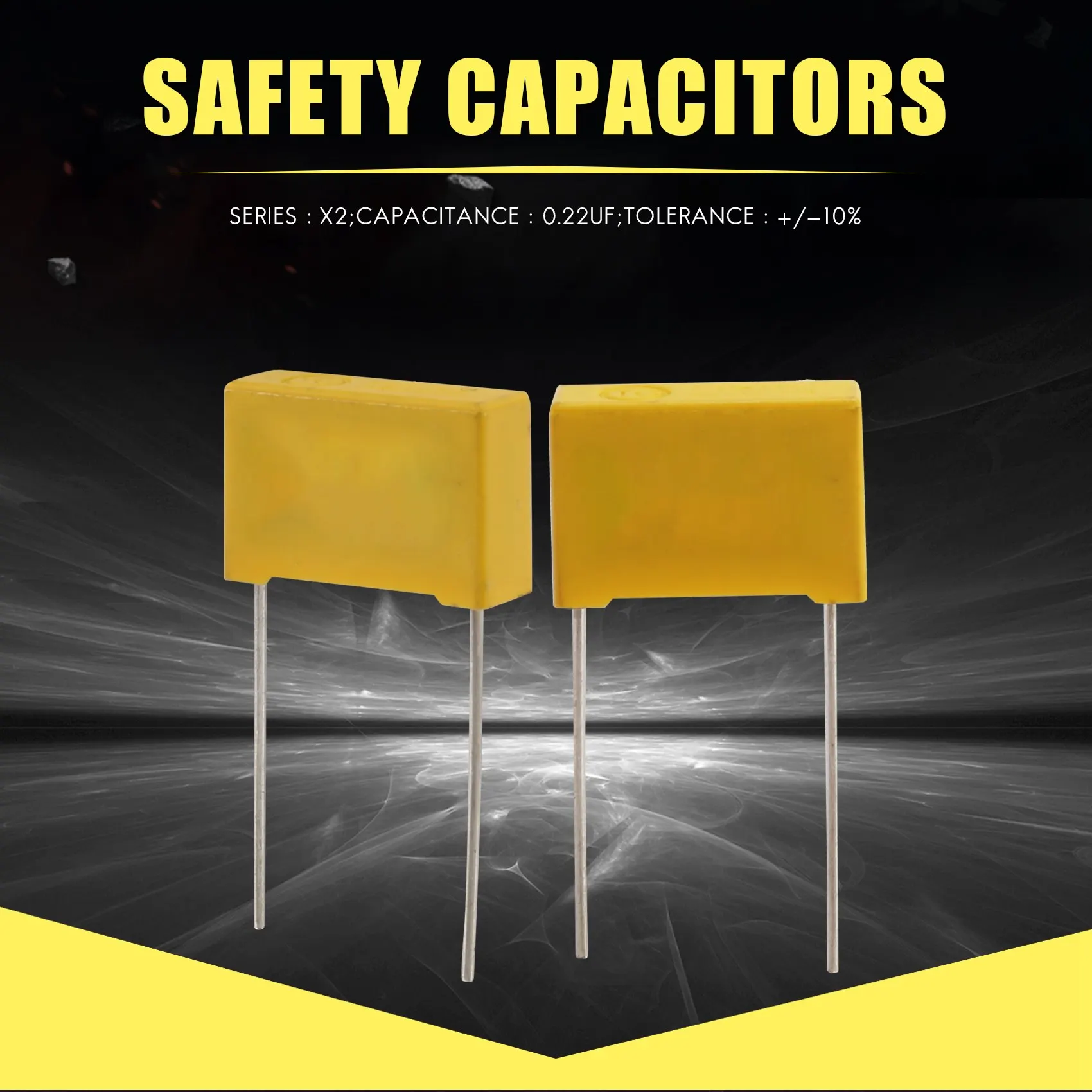 ポリプロピレン安全コンデンサ、acコンデンサ、275v、0.22uf、mpx、10個