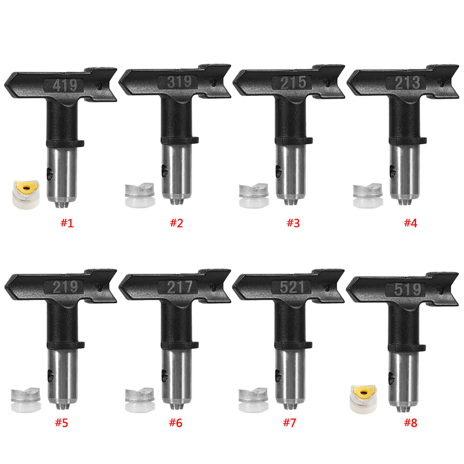 

Airless Sprayer Nozzles, Kitchens Reversible Tungsten Steel Airless Paint Spray Gun Tip Nozzle Accessoies Useful Tool Black