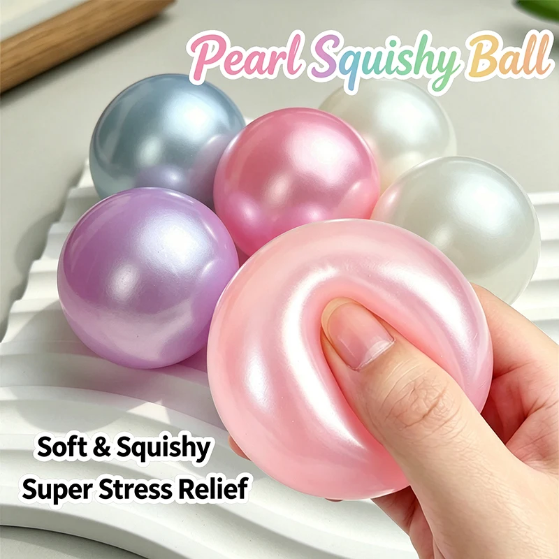 6cm Vaseline Coconut Oil Filled Pearl Squeeze Ball Transparent Anxiety Relief Sensory Toy Portable ADHD Autism Relax Calming Toy