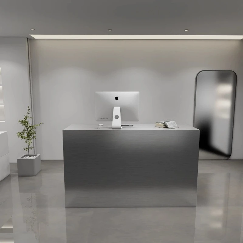 Stainless steel checkout page Light luxury hair salon Small bar counter, women's clothing store counter
