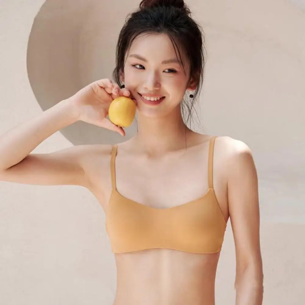 1 Piece Thin Cup Non-marking Female Small Breasts Gathered Up Support Anti-sagging Non-steel Ring Comfortable Breathable Bra