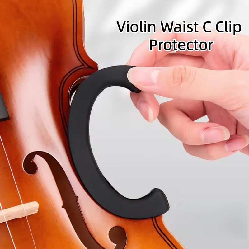 4/4Size Rubber Violin Protective Sleeve,Violin Waist C Clip Protector for Beginners,Easy to Install,Violin Replacement Accessory