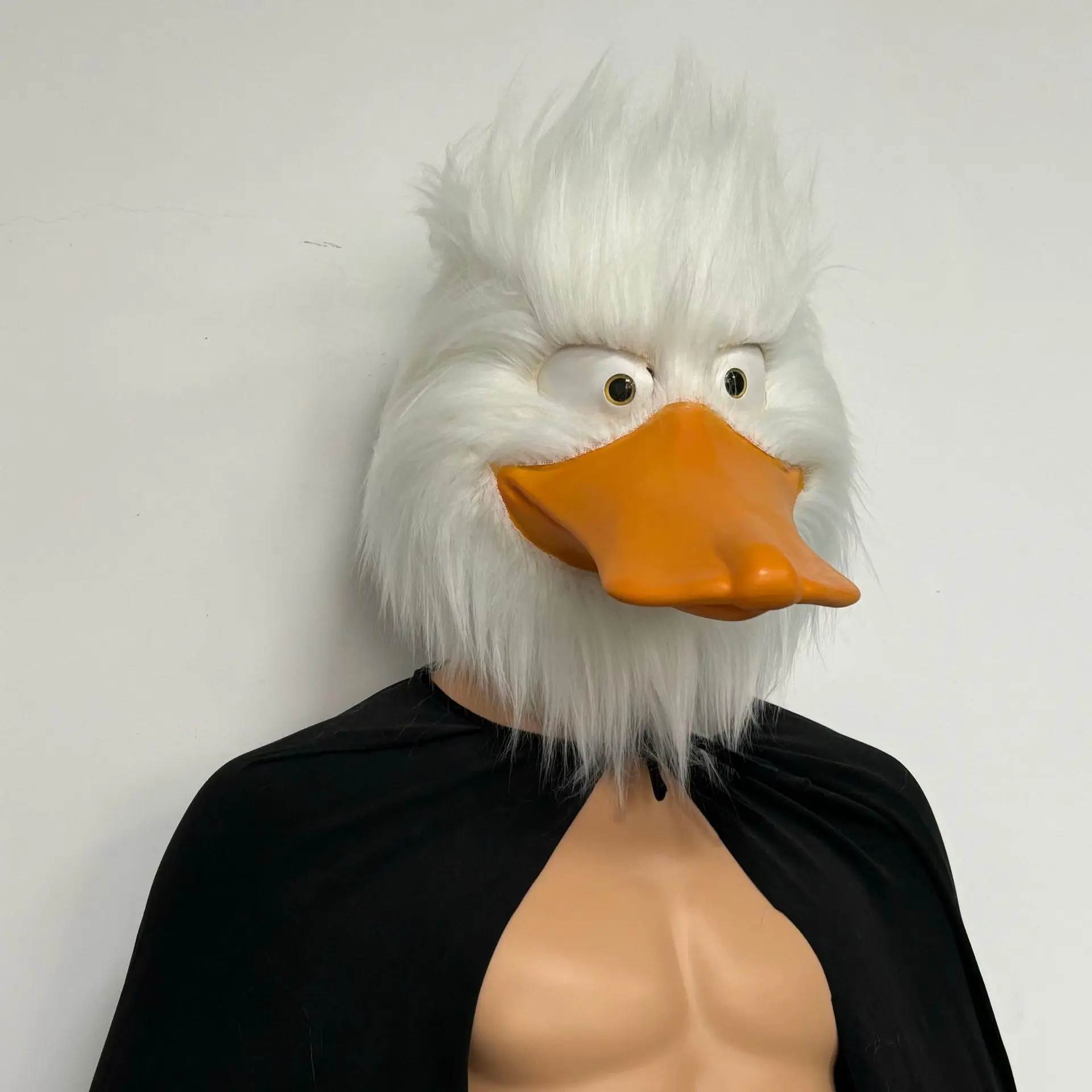 Plüsch-Enten-Vollkopfmaske Latex-Entenschnabel Tiermaske Erwachsenen-Halloween-Cosplay Maskerade Karneval Kostüm-Party-Requisite – Detail 5