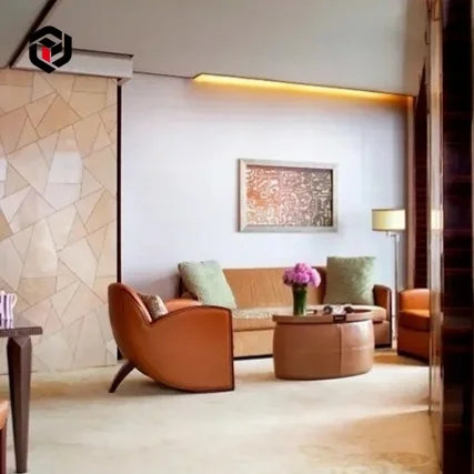 Shanghai Luxury Hotel Guest Room Furniture Sets-Solid Wood Fabric Metal Frame Modern Design Customizable Sizes E1 Grade Hotels