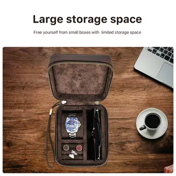 真皮首飾收納盒,適用於手錶、太陽眼鏡、袖扣、耳環、戒指等飾品展示盒 8 最佳銷售 錶帶收納器 - №7