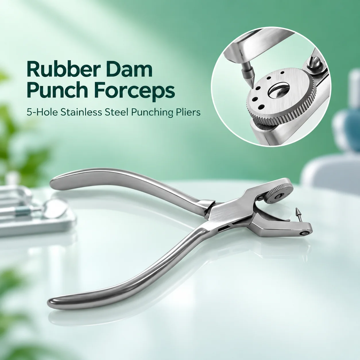 Endodontic Dental Rubber Dam Kit 12Pcs Isolation Instruments with Hole Puncher Clamps Frame Cloth for Dentist Clinic Supplies
