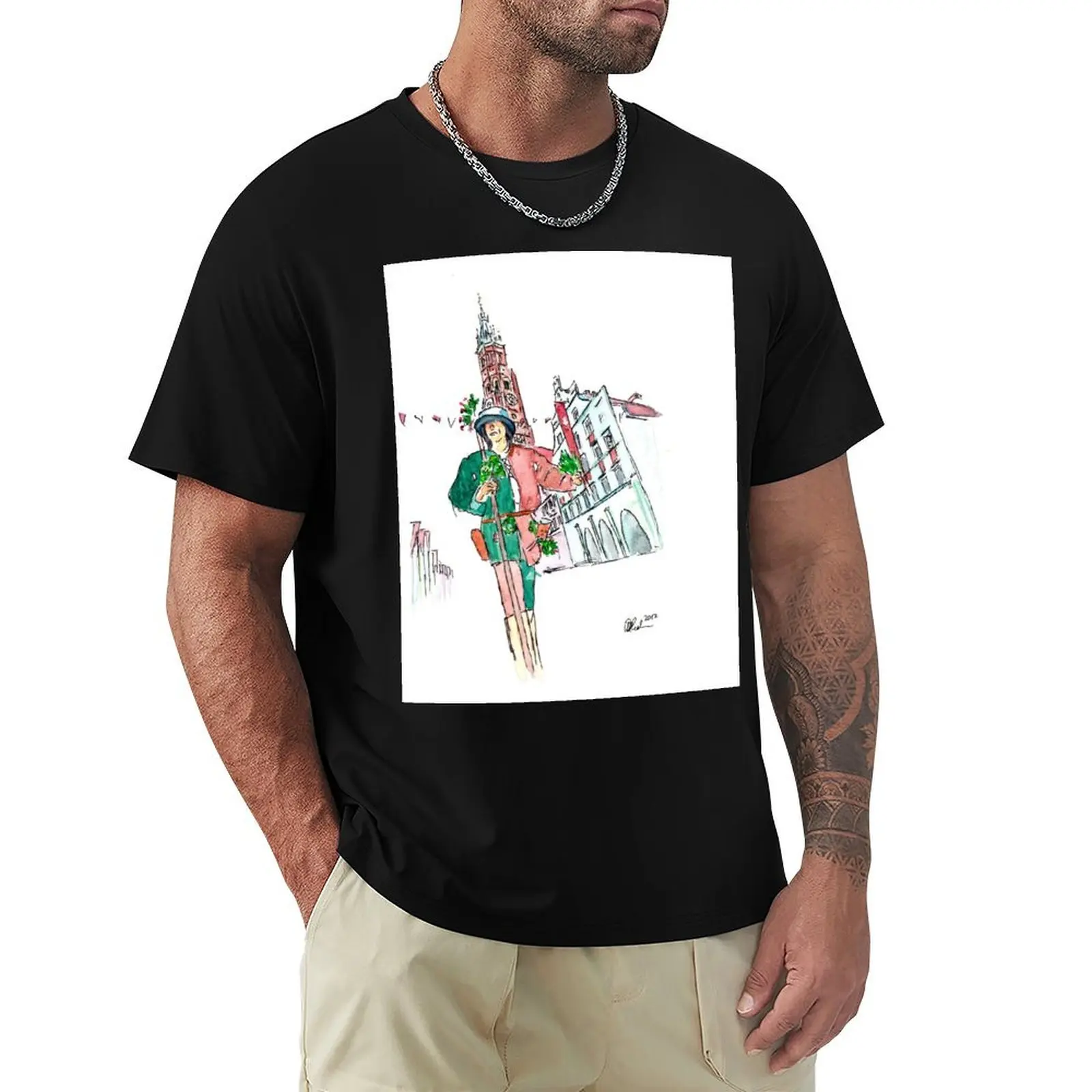 Landshuter wedding with city guard in 1475 T-Shirt Plus Size Outdoor Casual Top