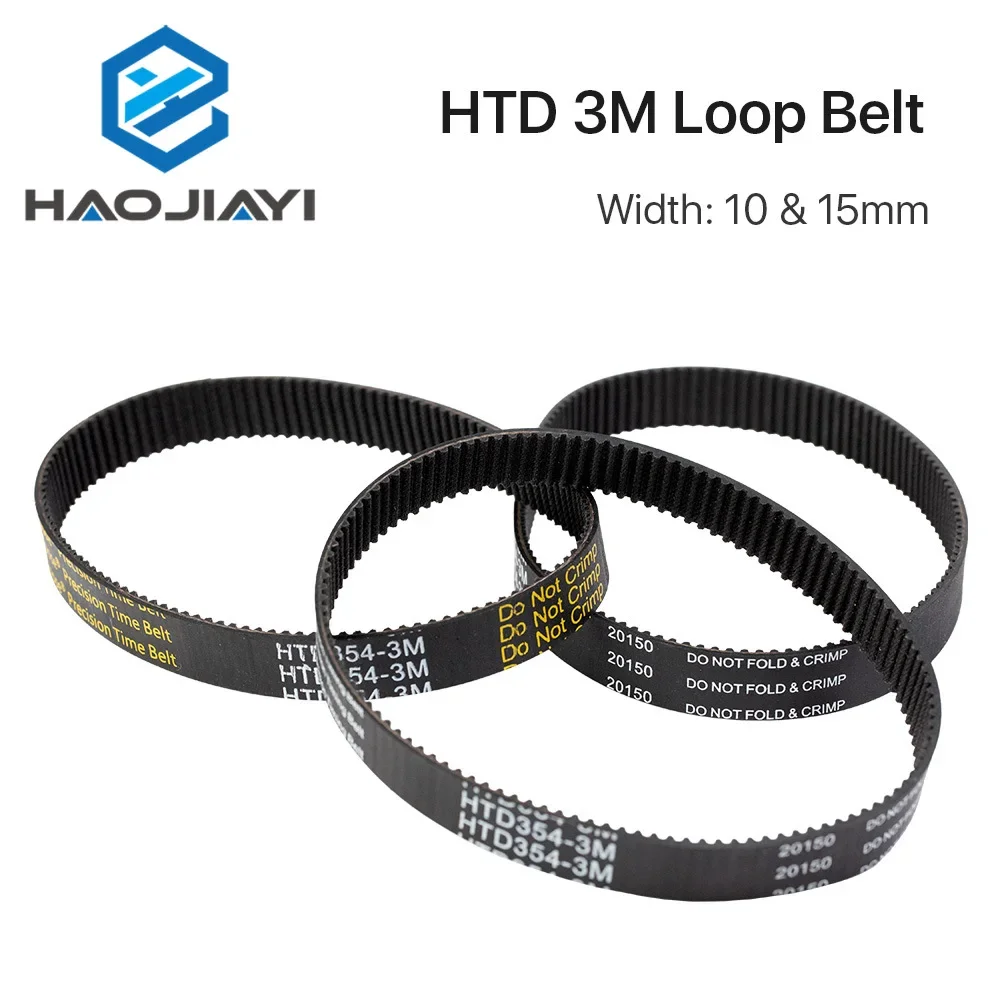 HTD 3M Closed Loop Belt Rubber Timing Belt Various Transmission for CO2 Laser Engraving Cutting Machine / 3D Printer