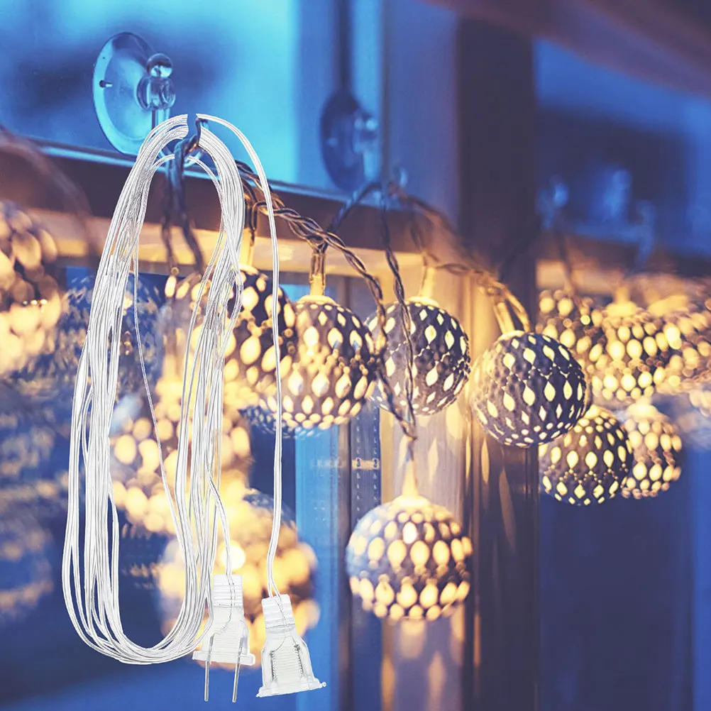 

2pcs Led Light Extension Cable Flexible Pvc Wiring Easy Storage Party String Light Supply Lamp Cord Outdoor Extension