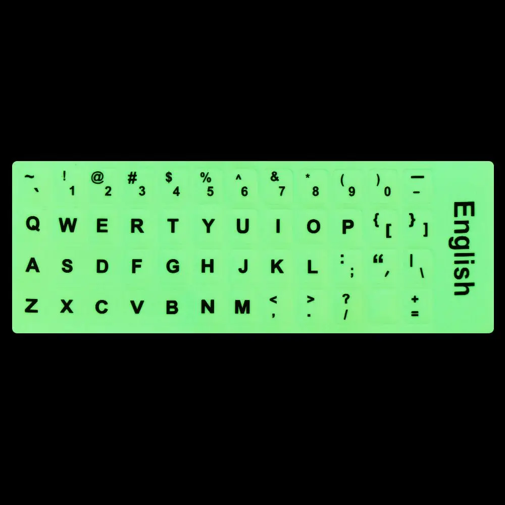 Spanish English Russian Arabic French Luminous Keyboard Stickers  Letter Alphabet Layout Sticker For Laptop Desktop PC 2024 New