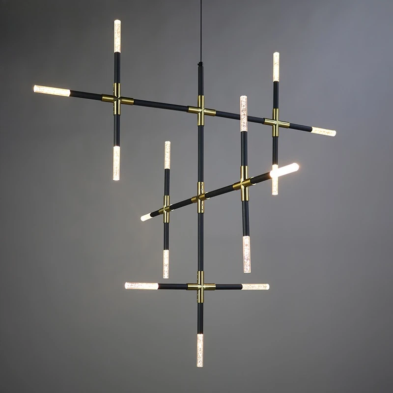 

Modern minimalist creative hotel chandelier office living room bedroom villa project splicing chandelier antique lamps