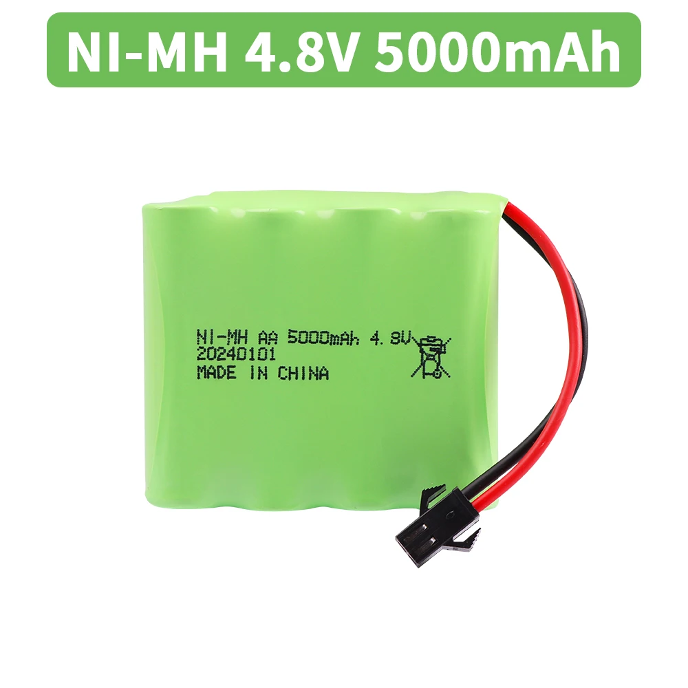 4.8V 5000mah NiMH AA Battery with SM PLUG For Rc toys Cars Tanks Robots Boats Guns 4.8v Rechargeable Battery 4* AA Battery Pack