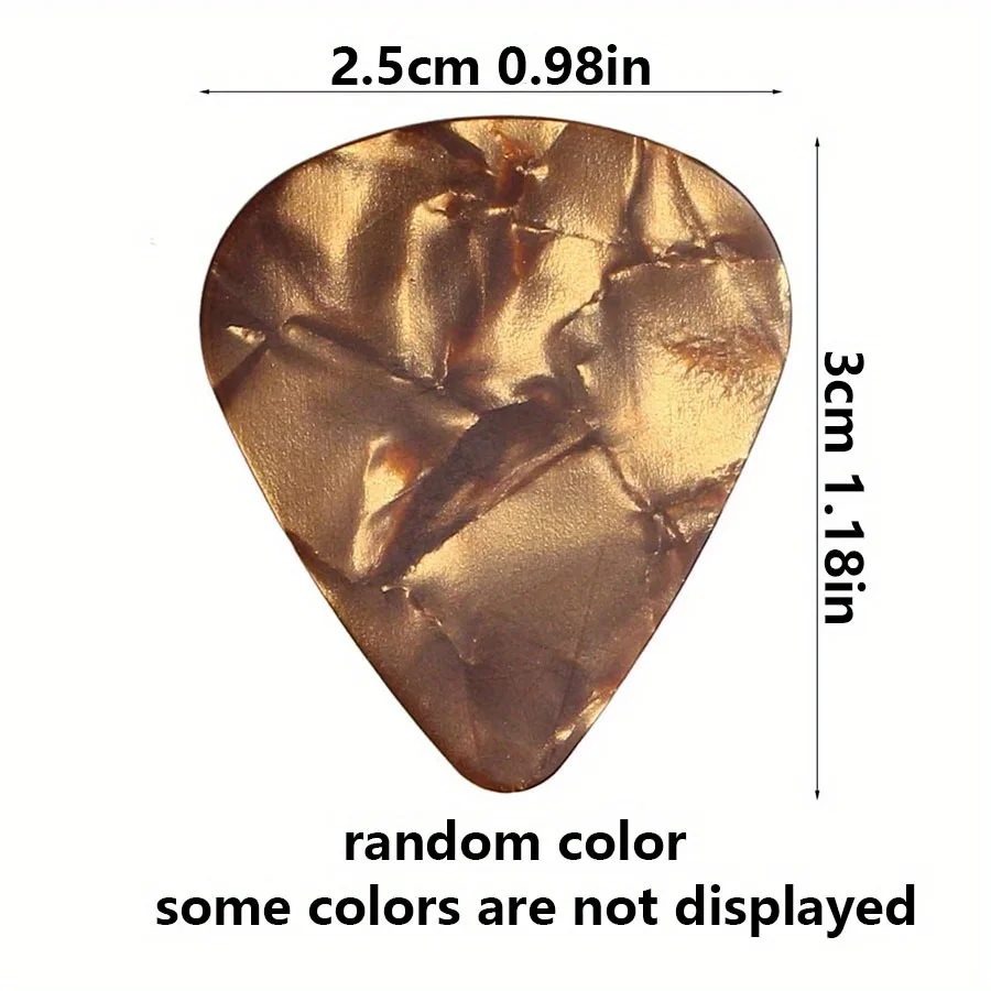 5-100pcs 0.5mm Celluloid Guitar Picks Standard Plectrums Assorted Colors for Acoustic/Electric Guitar Bass Mandolin JXB - Detail 1