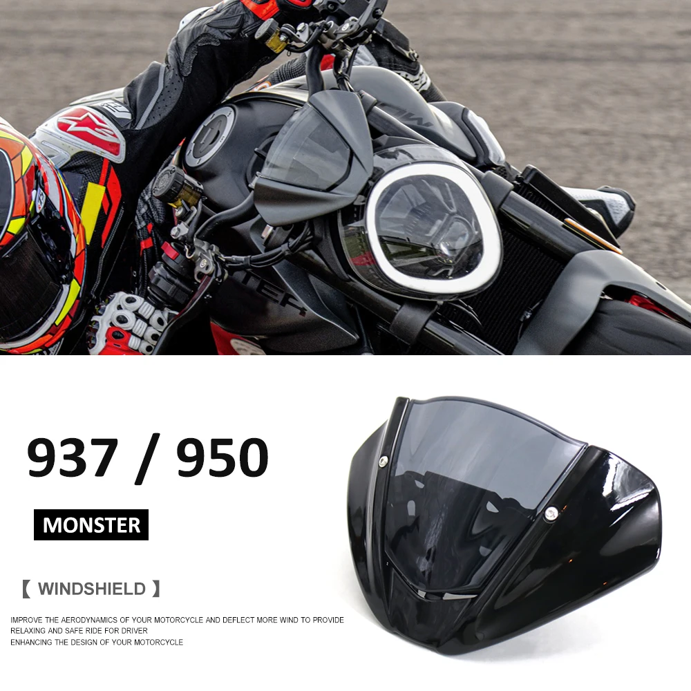 2021 2022 Motorcycle MONSTER 937 High Quality Windshield WindScreen Screen W/ Bracket Accessories For Ducati Monster 950 937