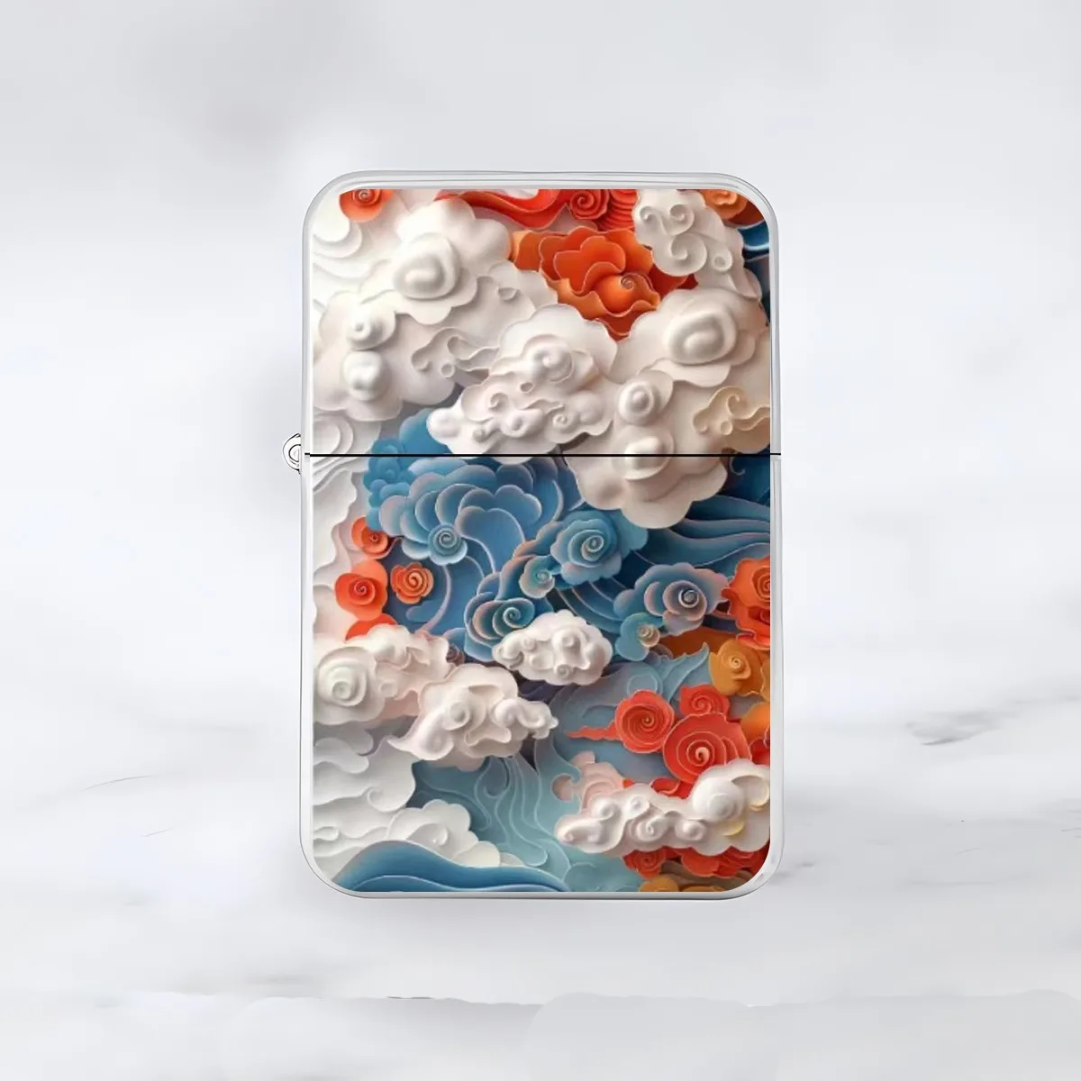 Colorful Auspicious Cloud Old Style Windproof Metal Kerosene Lighter Instagram Style Creative Metal Lighter Gift for Men Women