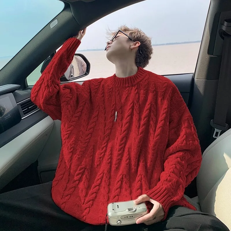 

Мужской осенне-зимний трикотаж большого размера 250, винно-красный твист, внутренняя одежда, маленький свитер ence Design Sense, пальто