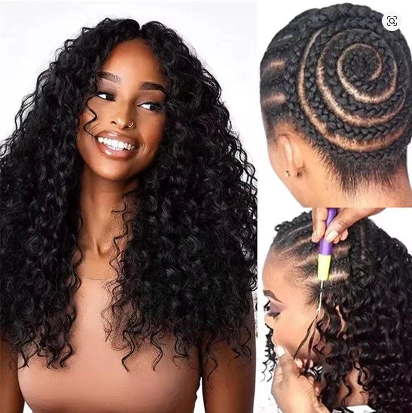 

Невидимые бесшовные крючковые пряди для наращивания волос Deep Wave, предварительно разделенные, с эффектом водной волны, для плетения косичек и твистов из натуральных волос