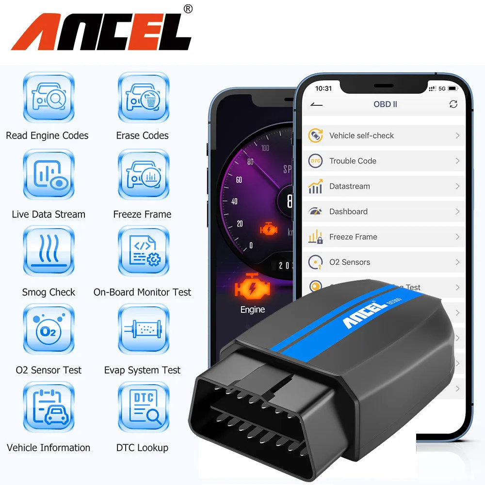 ANCEL BD300 Bluetooth OBD OBD2 Scanner Read/Erase ABS Airbag Transmission TPMS Error Code Car Battery Registration for BMW Mini