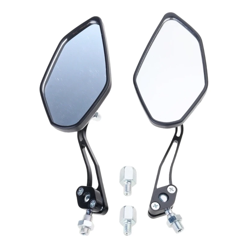 31BC 1 Pair Universal Motorcycle Aluminum Rear View Black Handle Bar End Side Rearview Mirrors