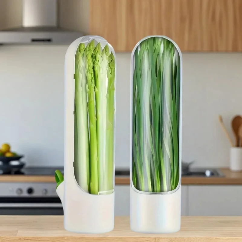 Caja organizadora para conservar vegetales y hierbas frescas, organizador para refrigerador, para coles, menta, perejil, suministros de cocina, 1 ud.