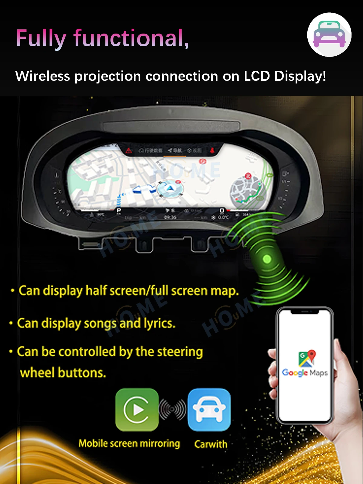 Panel de velocímetro LCD de 10,25 ", tablero Digital de cabina Virtual para kit de modificación interior 2011-2018