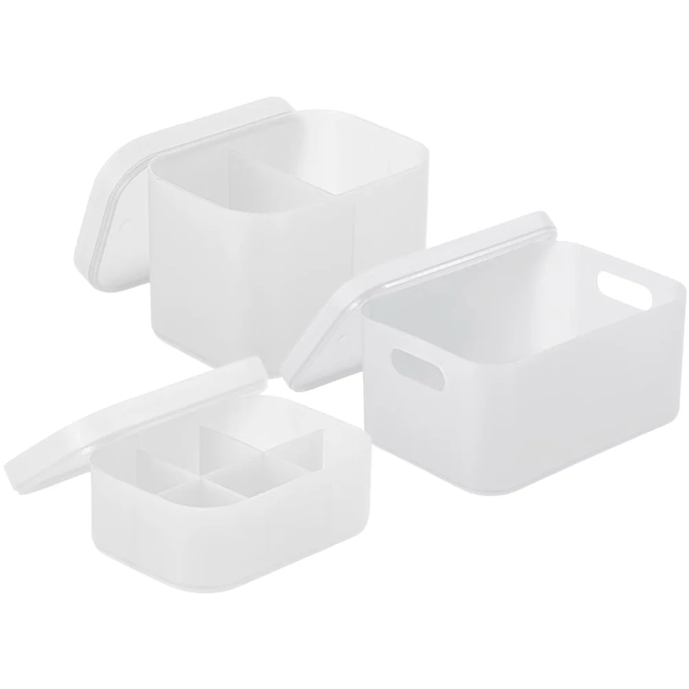 

3Pcs Makeup Storage Box Organizer Desktop Dresser Countertop Organizer for Skincare Products Lipstick Perfume Nail