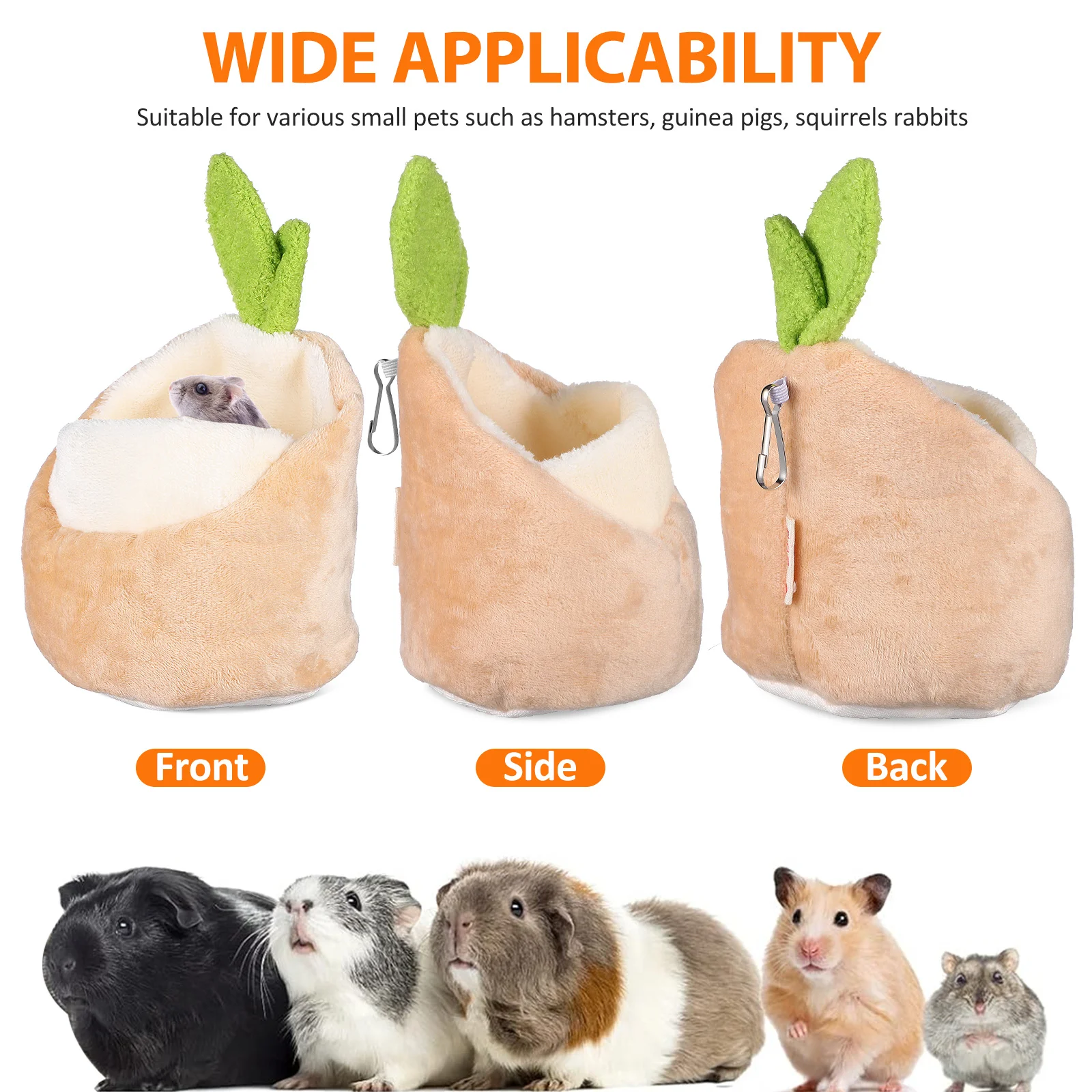 

1pcs Hamster Hut Soft Warm For Small Pets Detachable Washable Bed Guinea Pig Squirrel Rabbit Chinchilla Hideout Pet