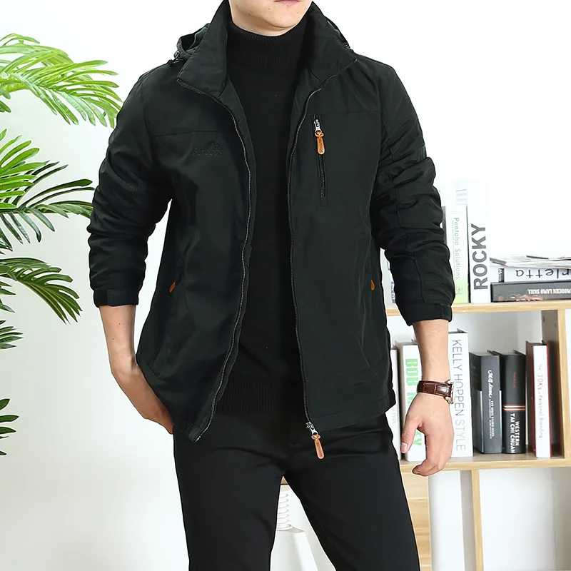 

Autumn And Winter Velvet Solid Color Outdoor Jacket Men's Casual Take-off Hat Sportswear Mountaineering Jacket