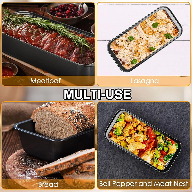 LMETJMA Nonstick Baking Bread Loaf Pan Carbon Steel Toast Bread Pan Tin Kitchen Rectangle Bakeware for Brownies Meatloaf JT233 images - 6