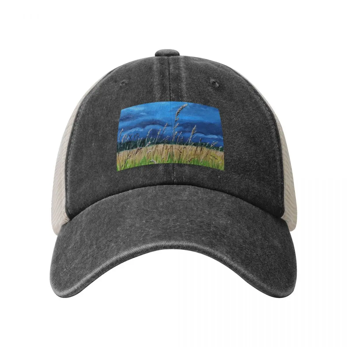 Wheatfield before a thunderstorm oil painting Baseball Cap hard hat Visor fishing hat Hat Baseball Cap Men Hats Women's