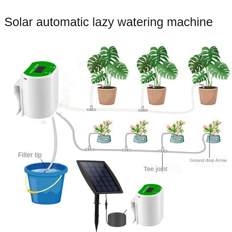 

Solar Watering Drip Irrigation Kit System Auto Self Watering Device with Timer for Flower Plants House Potted Water Dispenser