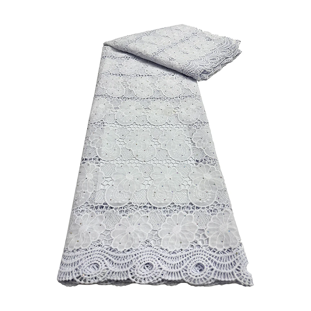 

Withe African Chiffon Cord Lace Fabric 2025 High Quality Water Soluble French Lace Fabric For Woman Birthday Party Dresses