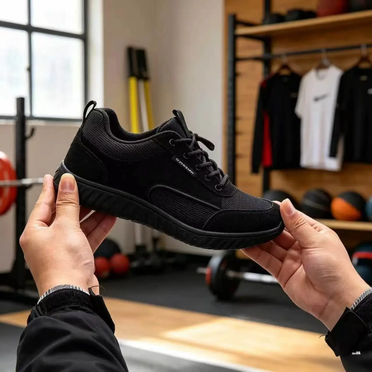 

Мужские минималистичные кроссовки для ходьбы босиком, повседневные прогулочные туфли с нулевым перепадом высоты подошвы, дышащие сетчатые нескользящие легкие дорожные туфли, спортивные шнурованные туфли с широким носком, полностью черные, для активного от