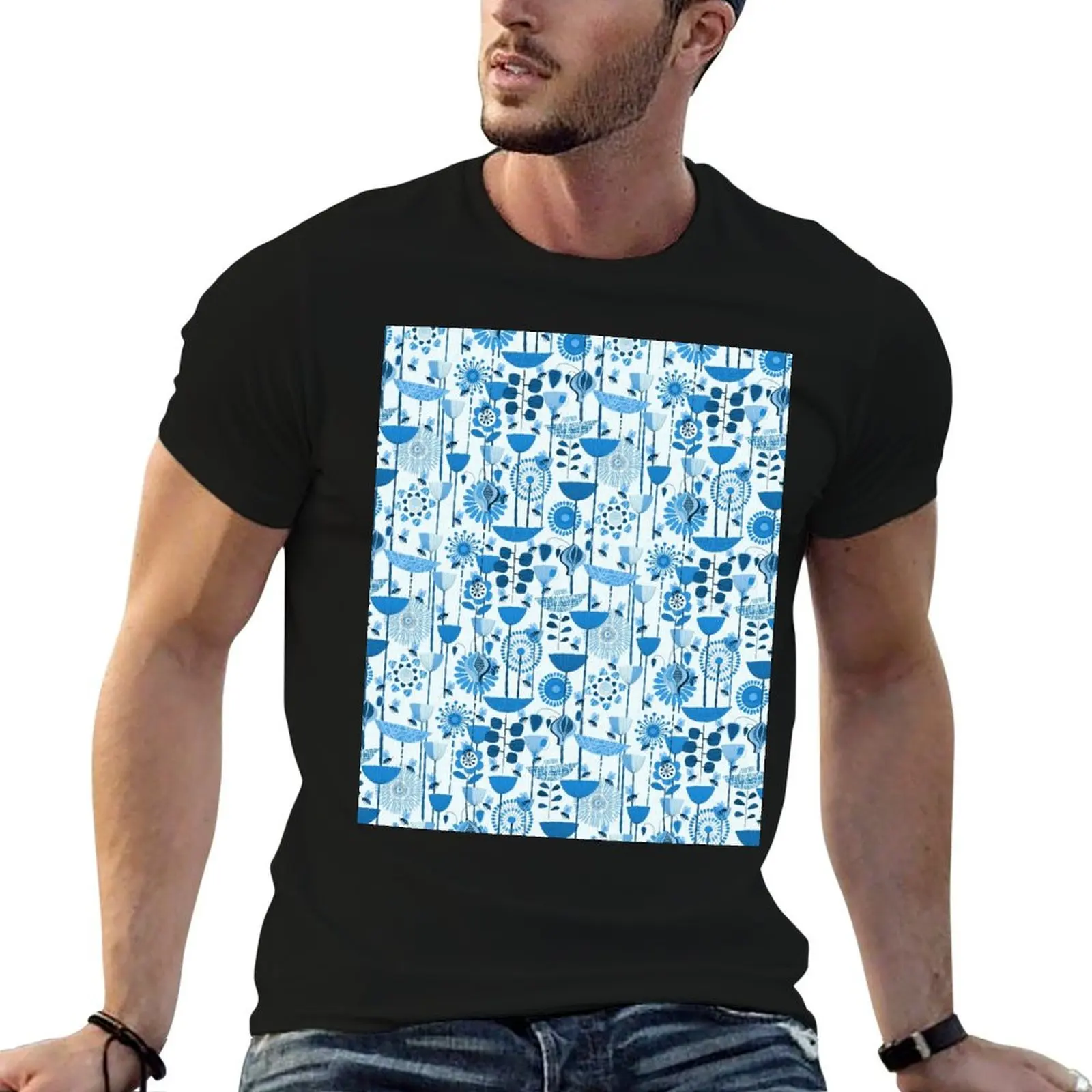 Where the Bees Fly ( Blue) T-Shirt Active Wear Sports T-Shirt for Men