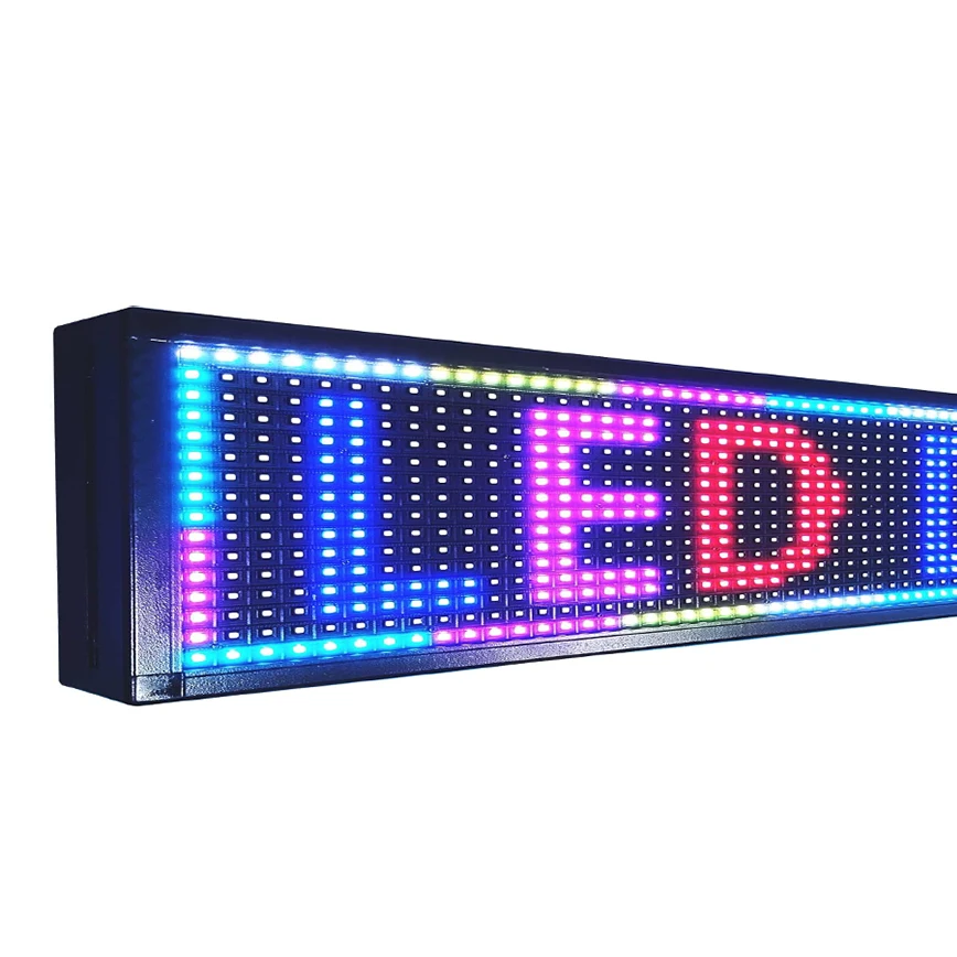 Écran de sous-titres défilant extérieur à affichage LED 40*17, étanche P10, WiFi sans fil, logo Mobile